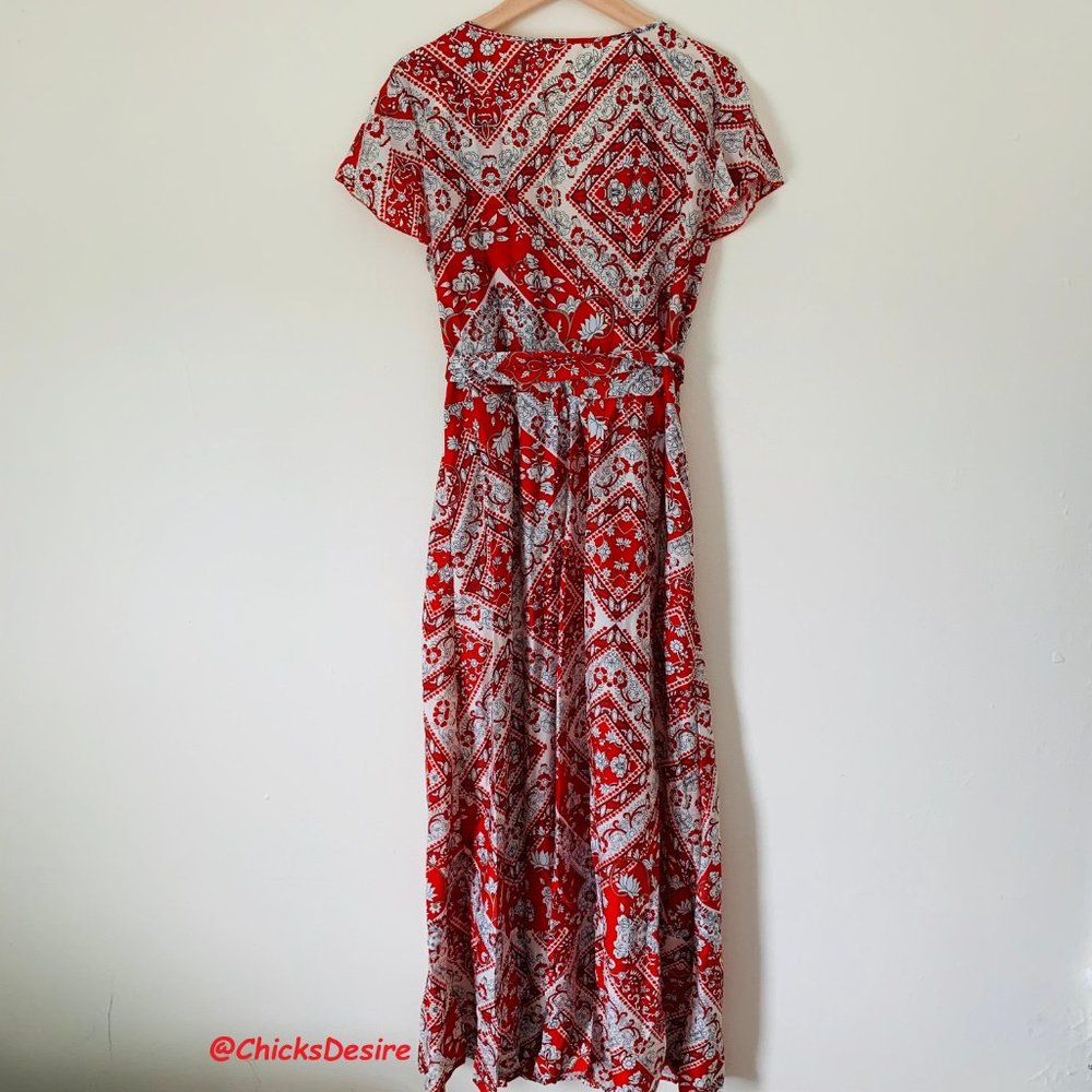 🆕Gypsy Bohemian Summer V-neck Maxi Printed Dress - Picture 9 of 13